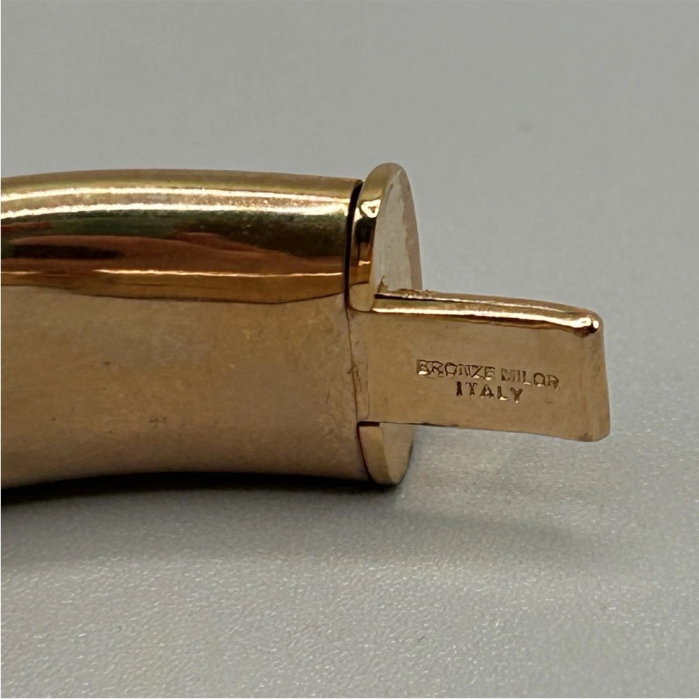 Pair of Square-ish Bronze MILOR Bangles from Italy: 1 Hollow, 1 Solid PeachyRose - Picture 7 of 16